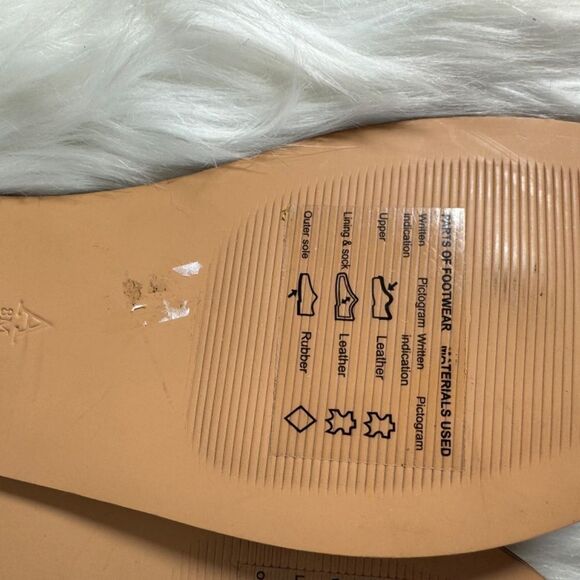 Anthropologie Pilcro Yellow Leather Ankle Tie Up Thong Sandals Sz 8 - Picture 4 of 7